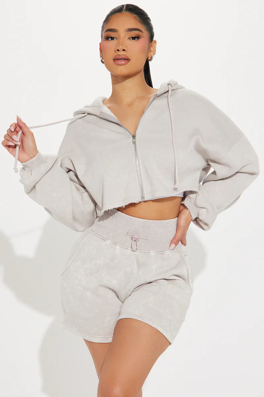 ON THE GO FLEECE SHORT SET