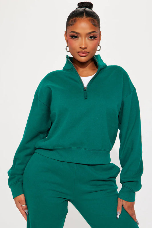 ON MY OWN HALF ZIP SWEATSUIT