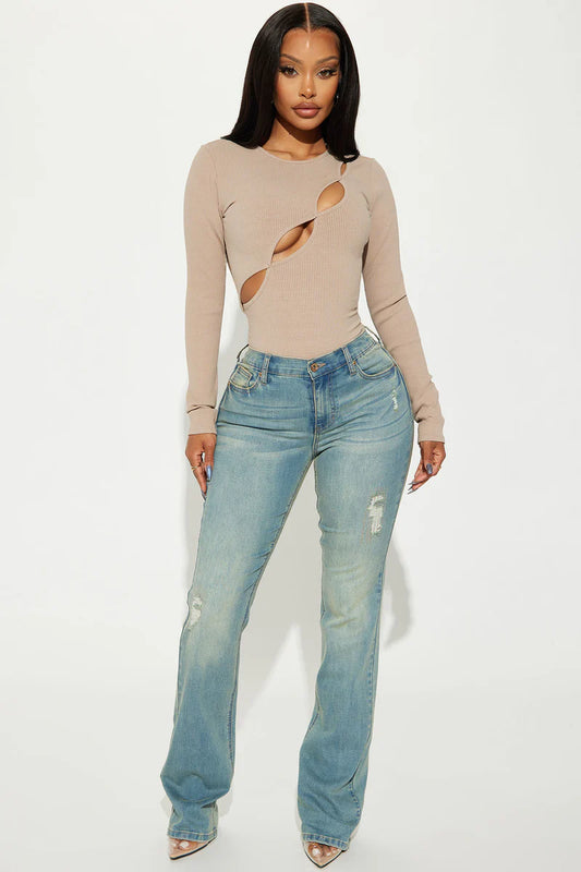 KIM LONG SLEEVE CUT OUT BODYSUIT