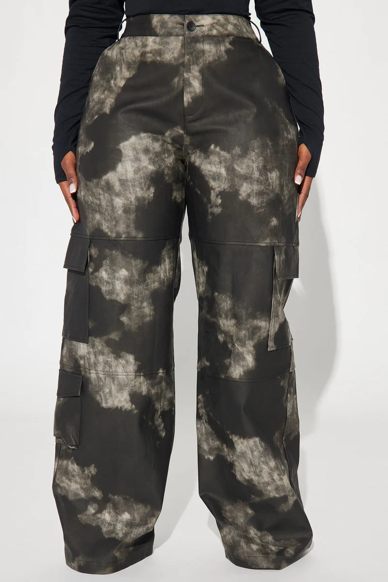 ALEXA WASHED FAUX LEATHER CARGO