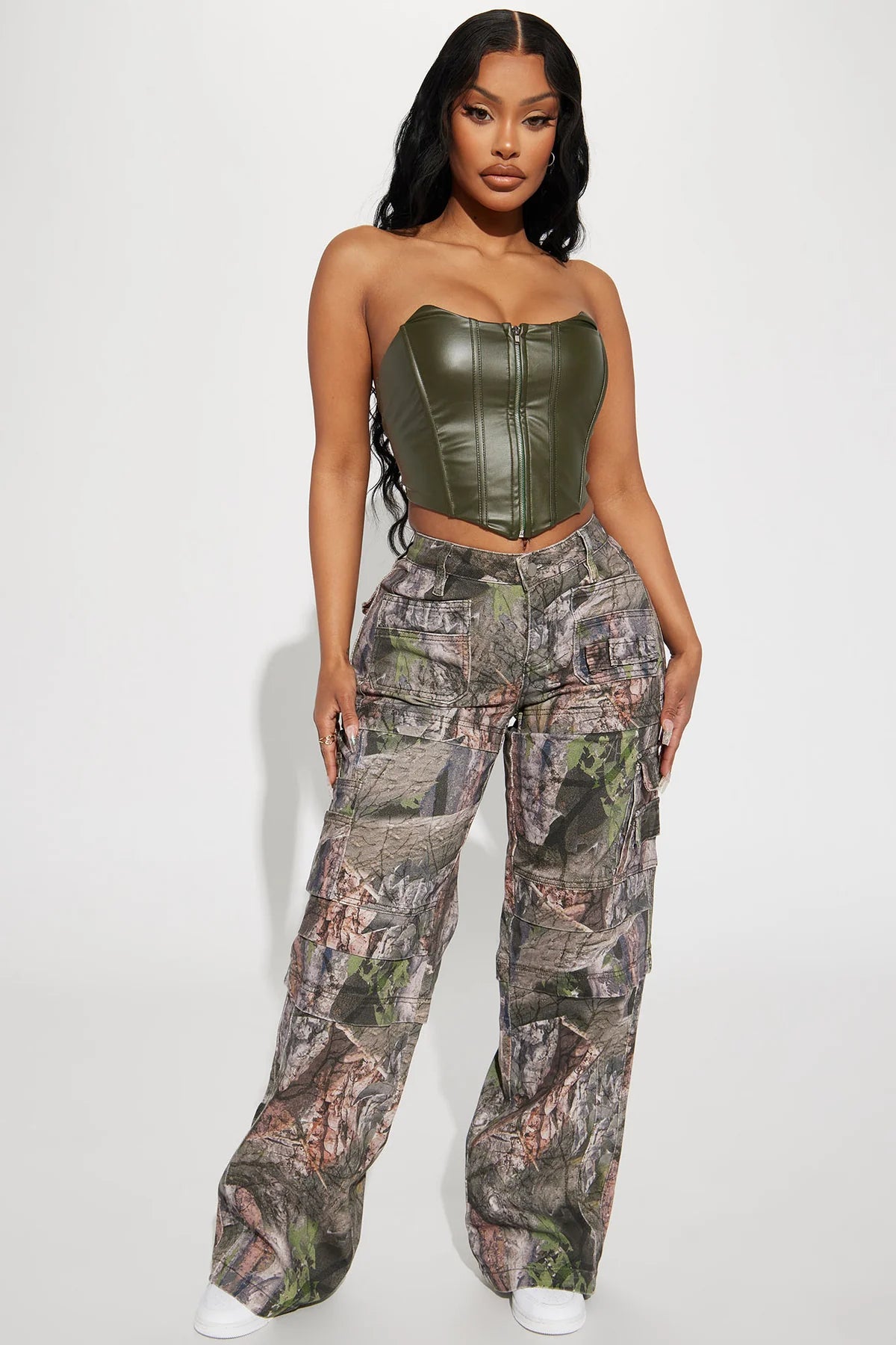 BREE CAMO STRETCH CARGO JEANS
