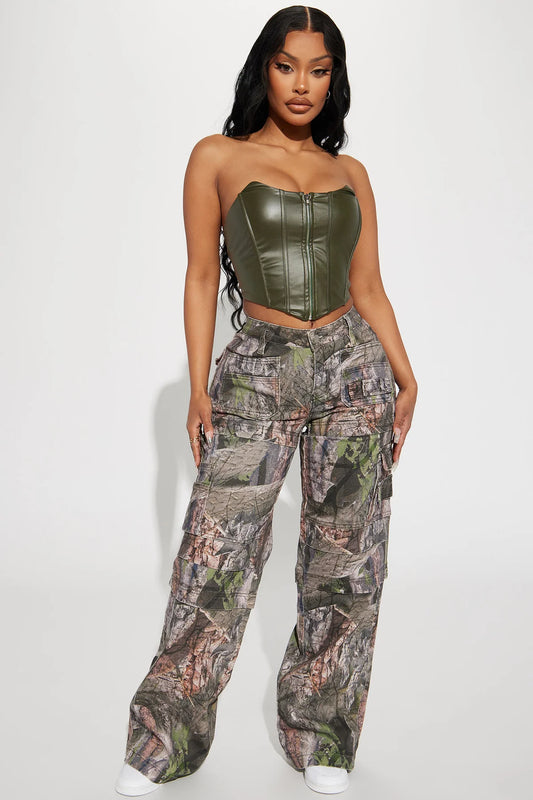 BREE CAMO STRETCH CARGO JEANS