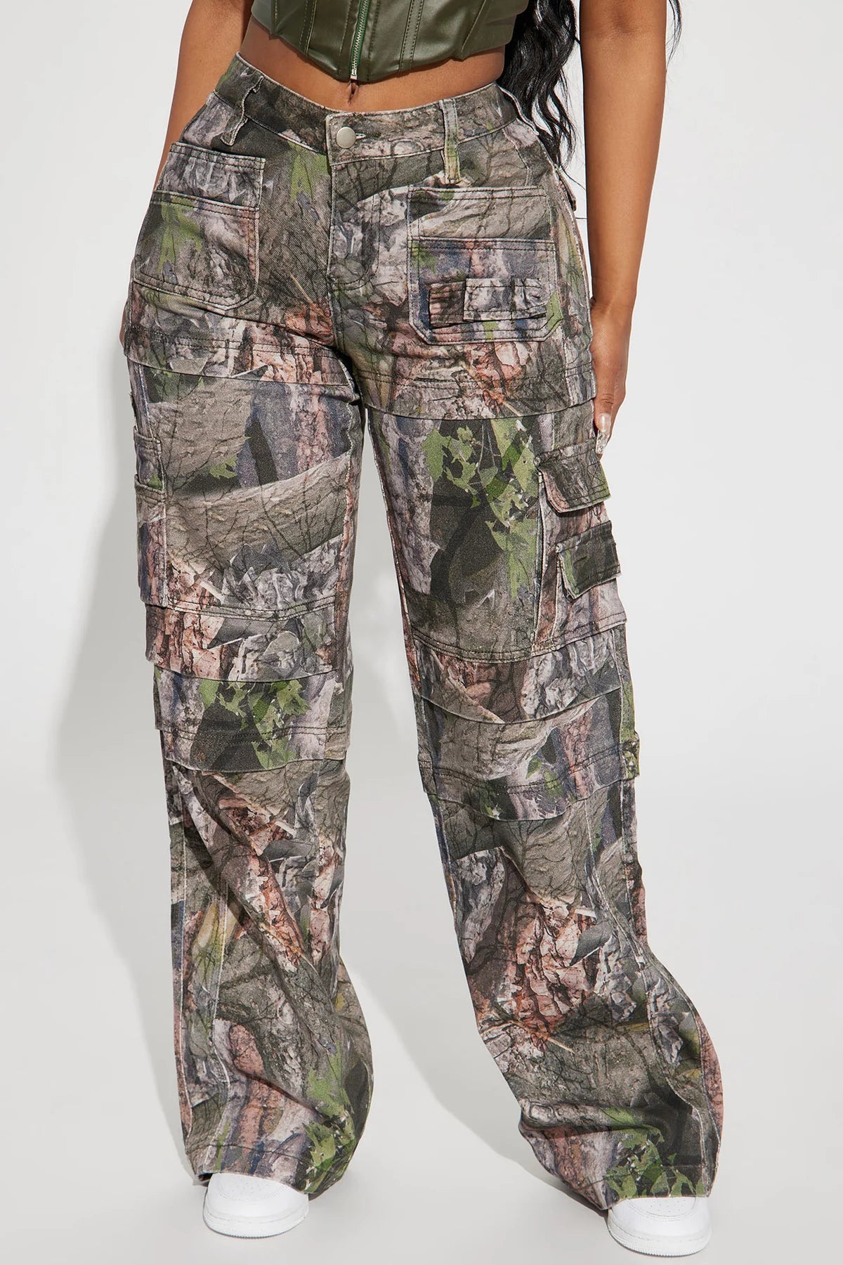 BREE CAMO STRETCH CARGO JEANS