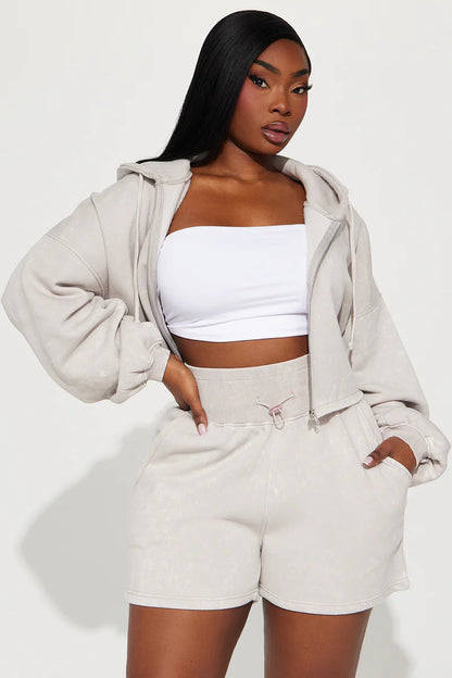 ON THE GO FLEECE SHORT SET