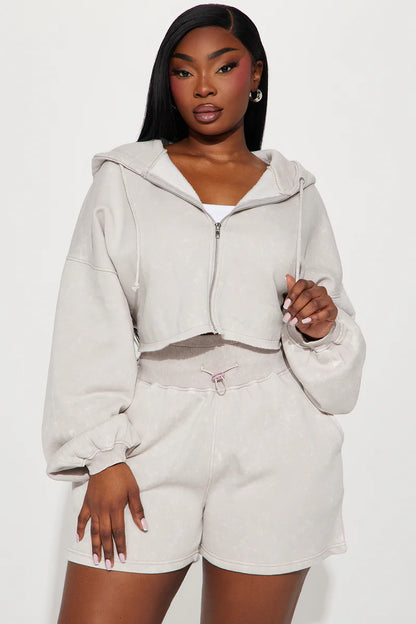 ON THE GO FLEECE SHORT SET