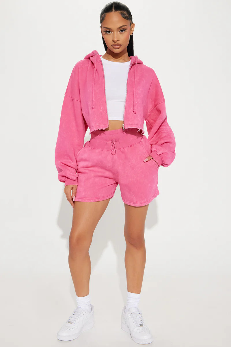 ON THE GO FLEECE SHORT SET