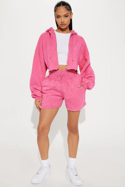 ON THE GO FLEECE SHORT SET