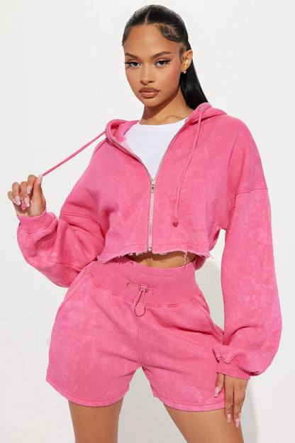 ON THE GO FLEECE SHORT SET