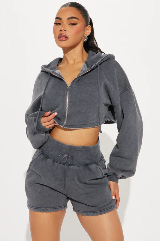 ON THE GO FLEECE SHORT SET