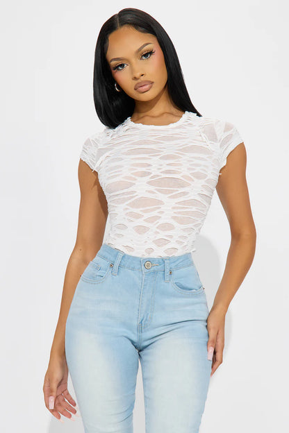 CARA DISTRESSED BODYSUIT