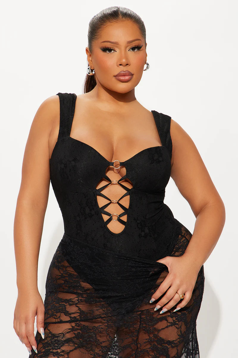 LAVINIA LACE CUT OUT CORSET BODYSUIT