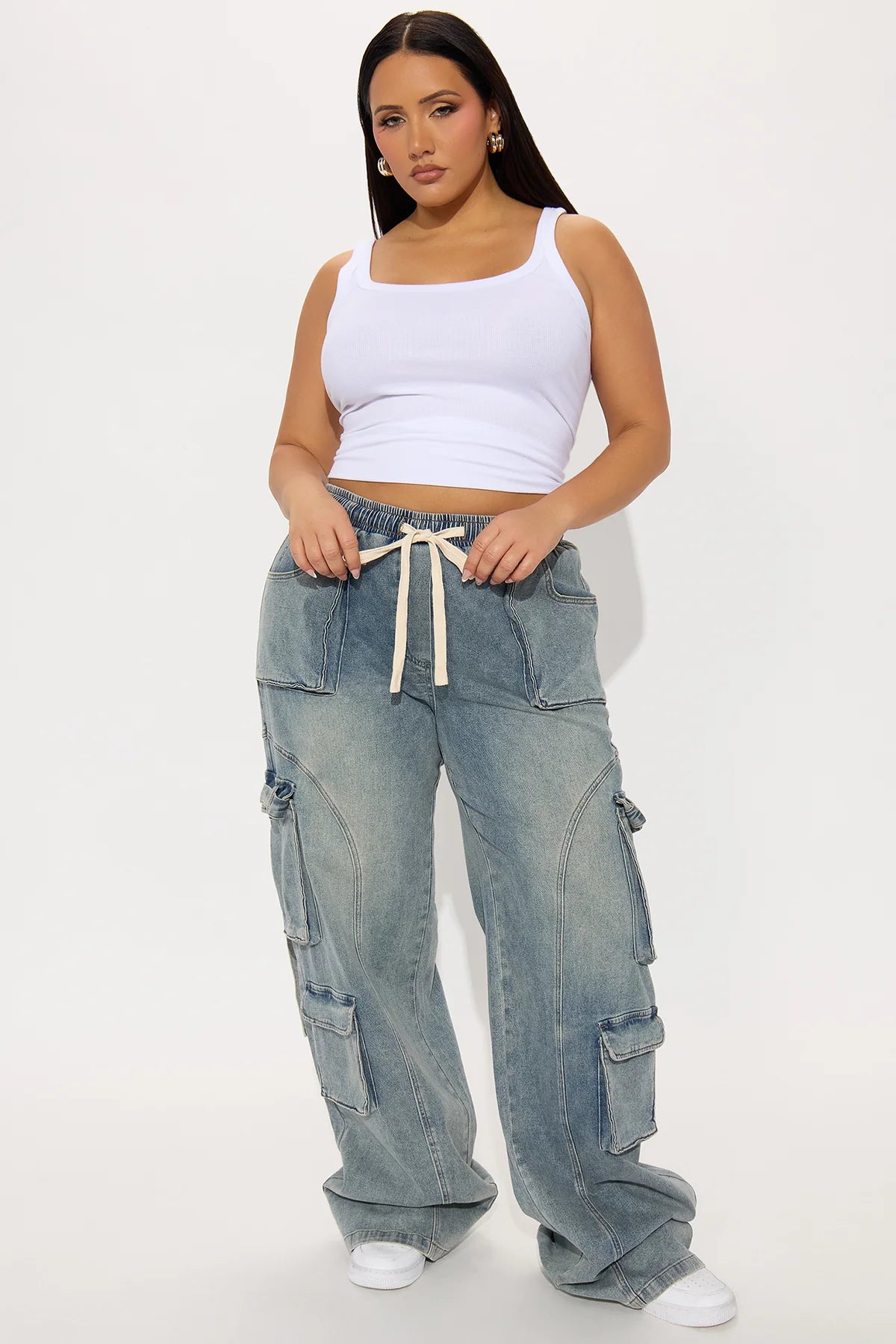 TALL MET MY MATCH BAGGY CARGO JEANS