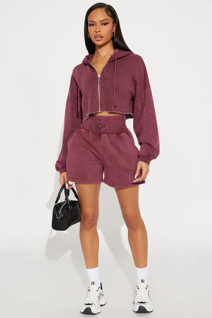 ON THE GO FLEECE SHORT SET