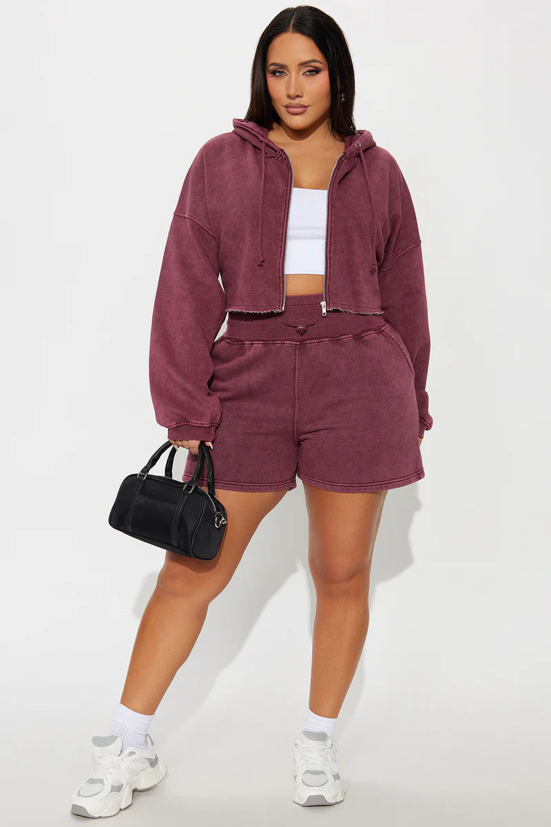 ON THE GO FLEECE SHORT SET
