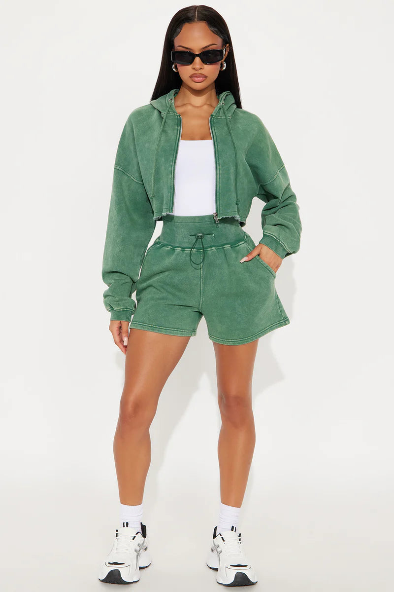 ON THE GO FLEECE SHORT SET