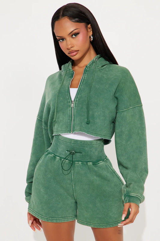 ON THE GO FLEECE SHORT SET