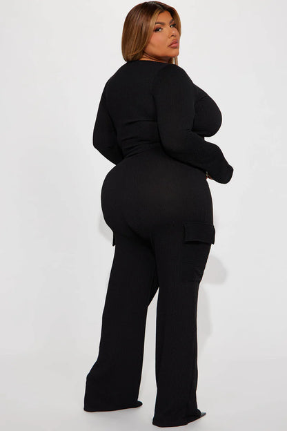 NOBODY LIKE ME RIBBED PANT SET