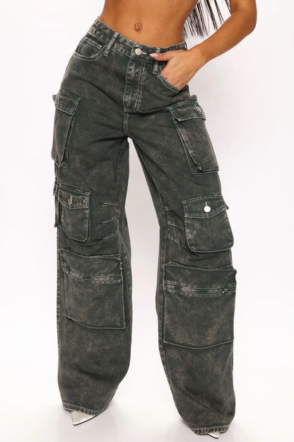 LILY HIGH RISE CARGO JEANS