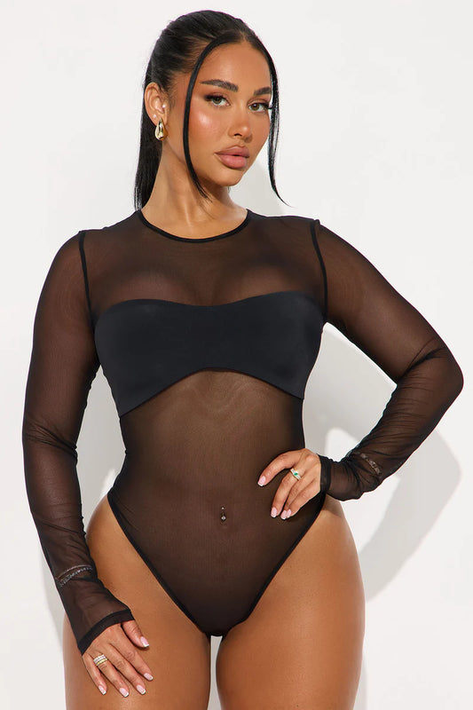 UNDER PRESSURE SHEER MESH LONG SLEEVE