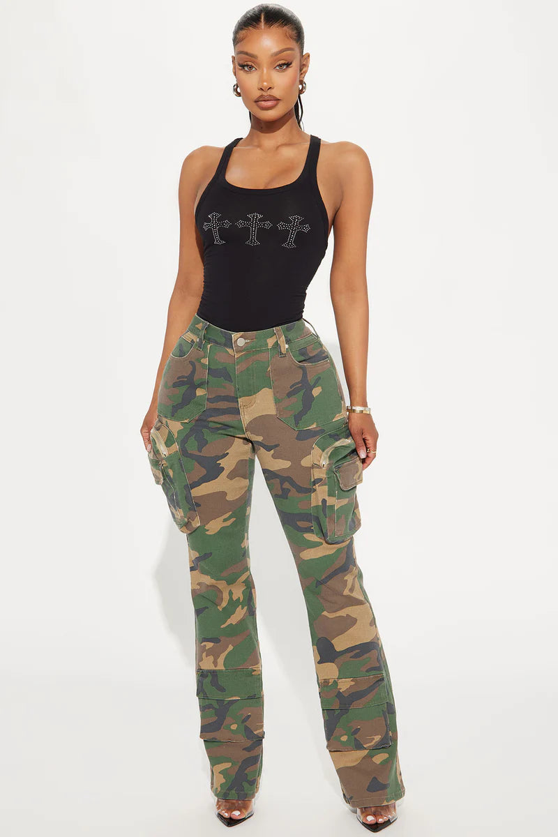 STAYING TRUE BOOTCUT CAMO CARGO