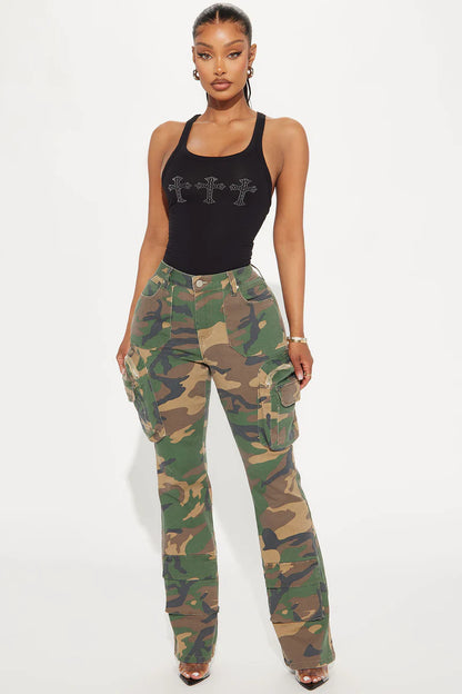 STAYING TRUE BOOTCUT CAMO CARGO