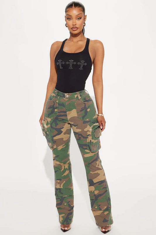 STAYING TRUE BOOTCUT CAMO CARGO