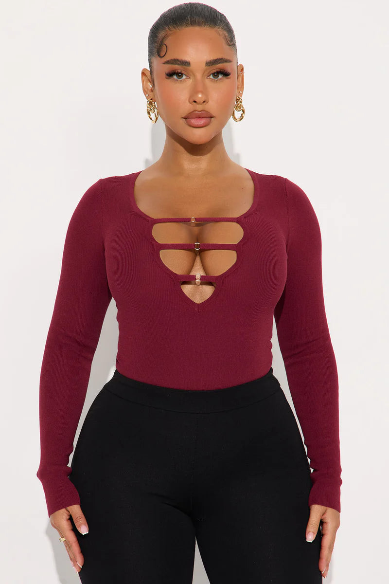 JESSI CUT OUT SWEATER BODYSUIT