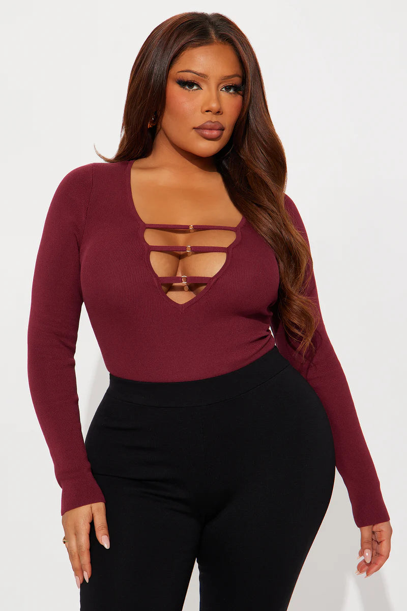 JESSI CUT OUT SWEATER BODYSUIT