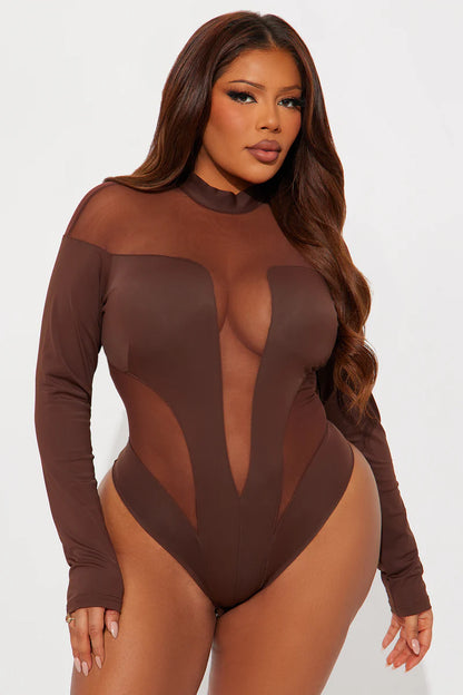 ZURI MESH CUT OUT LONG SLEEVE BODYSUIT