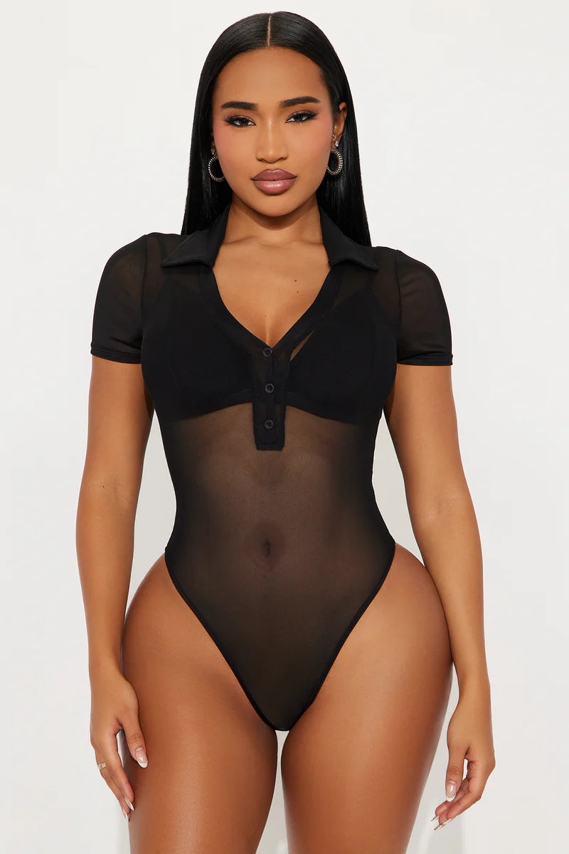 ELLERY POLO MESH BODYSUIT