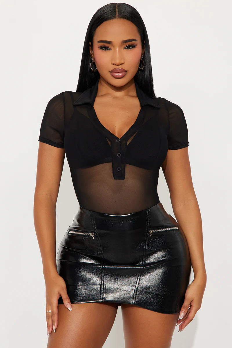ELLERY POLO MESH BODYSUIT