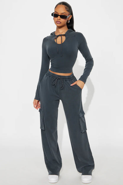 KEEP IT CASUAL WASHED PANT SET