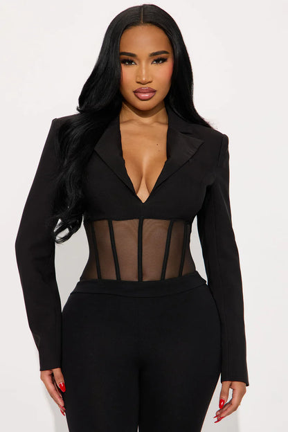 BERKLEY LONG SLEEVE CORSET BODYSUIT