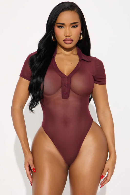 ELLERY POLO MESH BODYSUIT