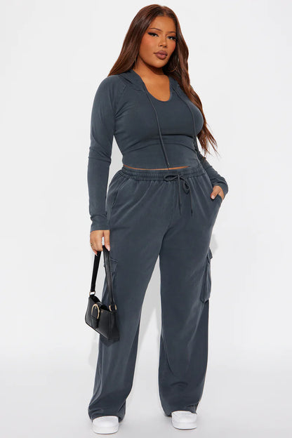 KEEP IT CASUAL WASHED PANT SET