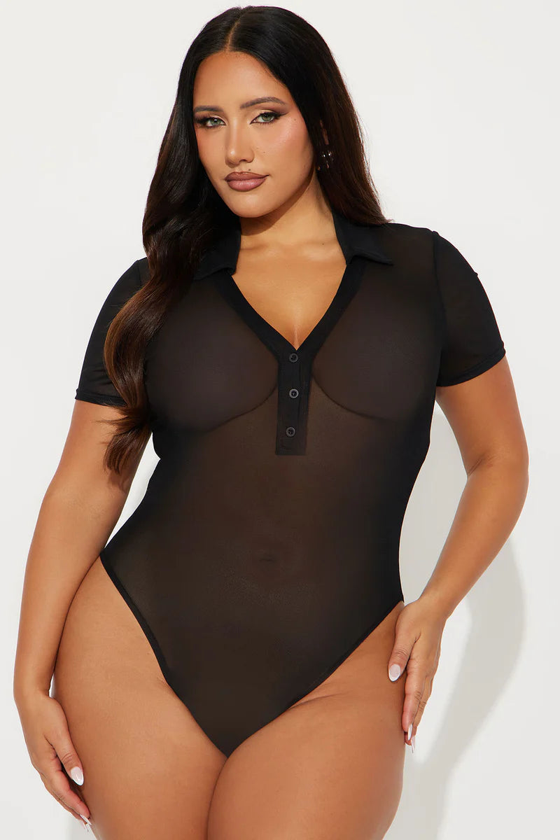 ELLERY POLO MESH BODYSUIT