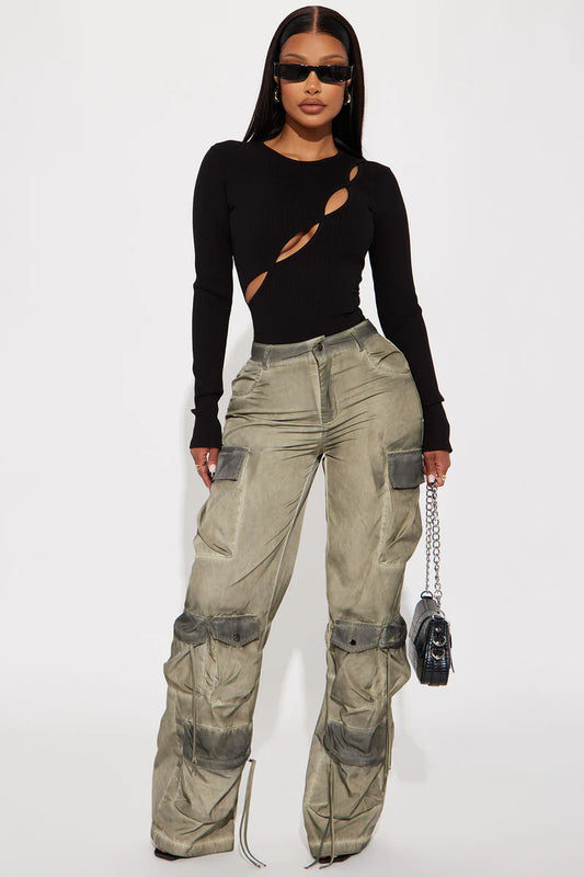 KIM LONG SLEEVE CUT OUT BODYSUIT