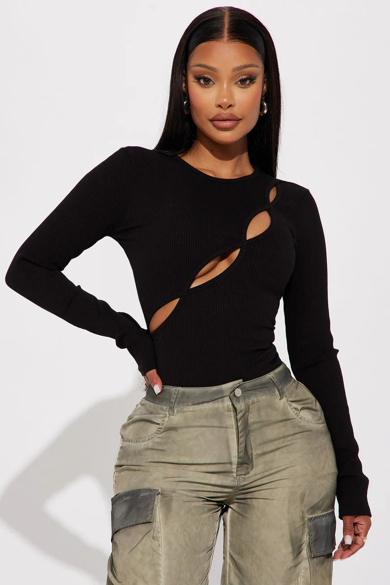 KIM LONG SLEEVE CUT OUT BODYSUIT