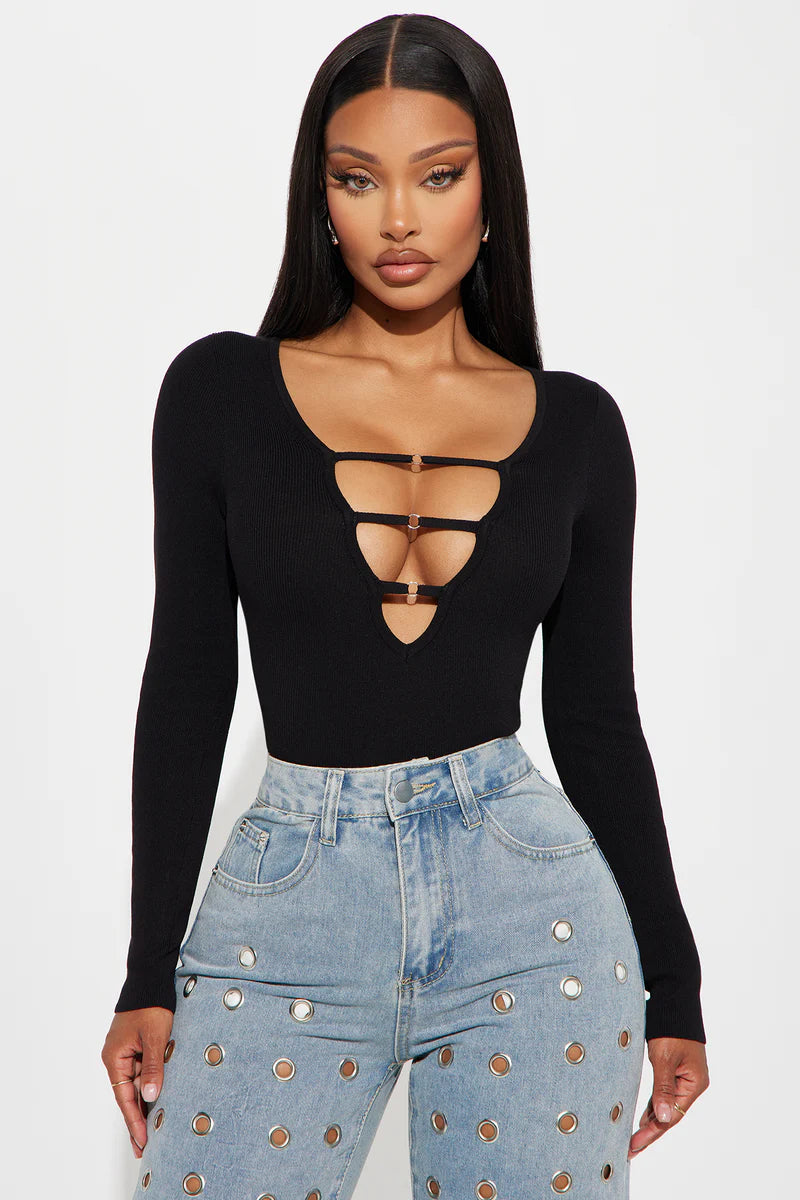 JESSI CUT OUT SWEATER BODYSUIT