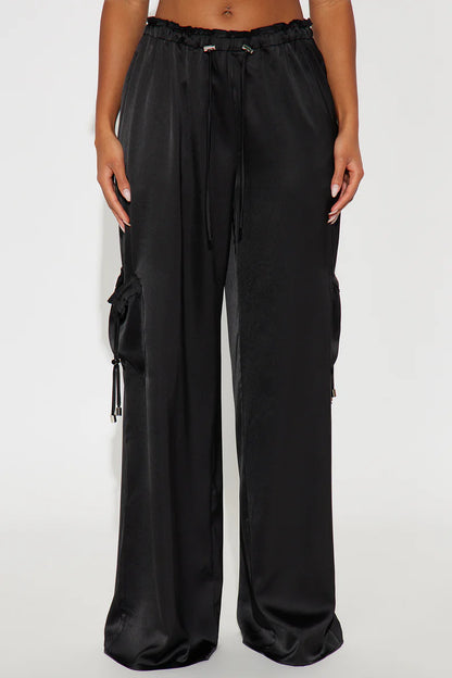 BRIELLE SATIN WIDE LEG CARGO