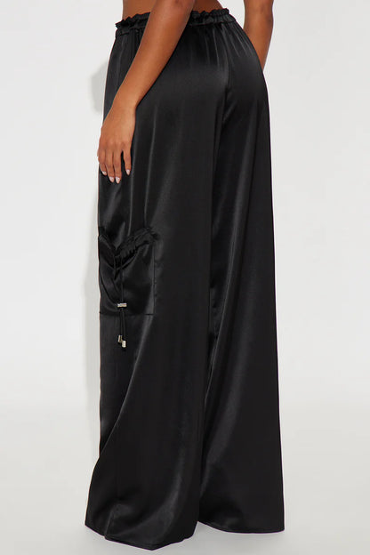 BRIELLE SATIN WIDE LEG CARGO