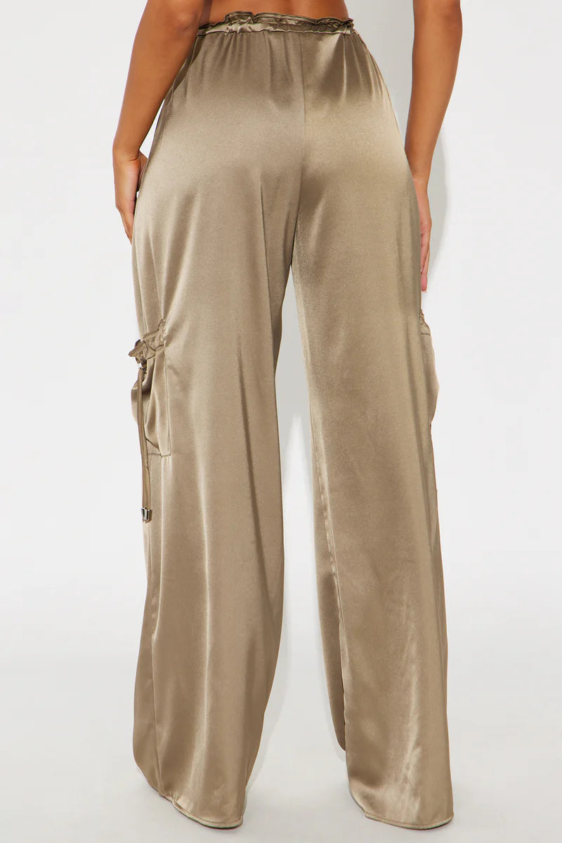 BRIELLE SATIN WIDE LEG CARGO