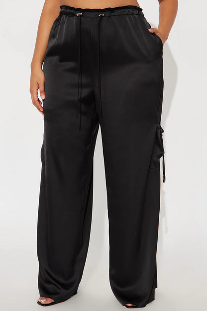 BRIELLE SATIN WIDE LEG CARGO