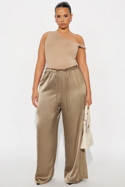 BRIELLE SATIN WIDE LEG CARGO