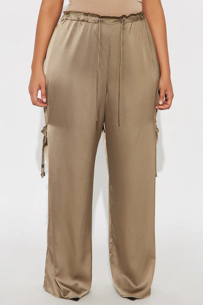 BRIELLE SATIN WIDE LEG CARGO