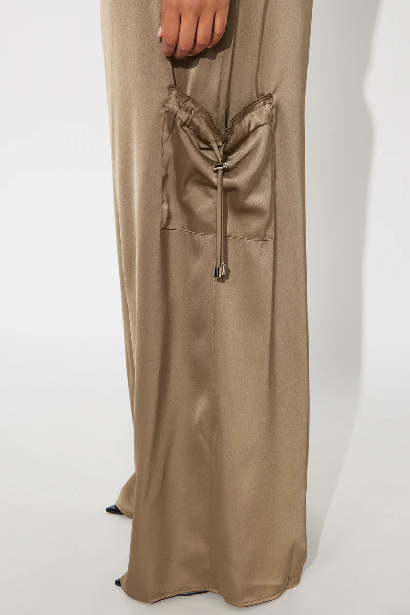 BRIELLE SATIN WIDE LEG CARGO