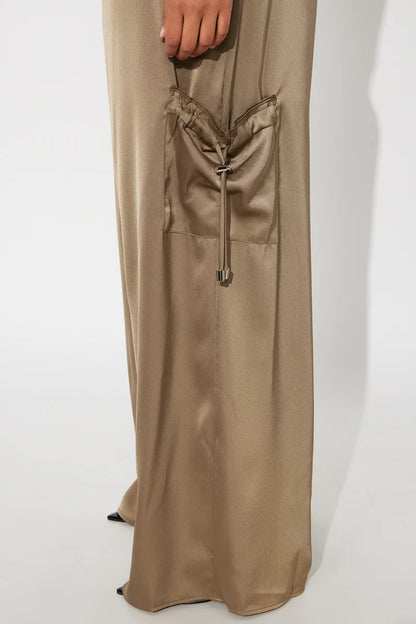 BRIELLE SATIN WIDE LEG CARGO