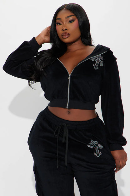 SAINT RHINESTONE VELOUR SET
