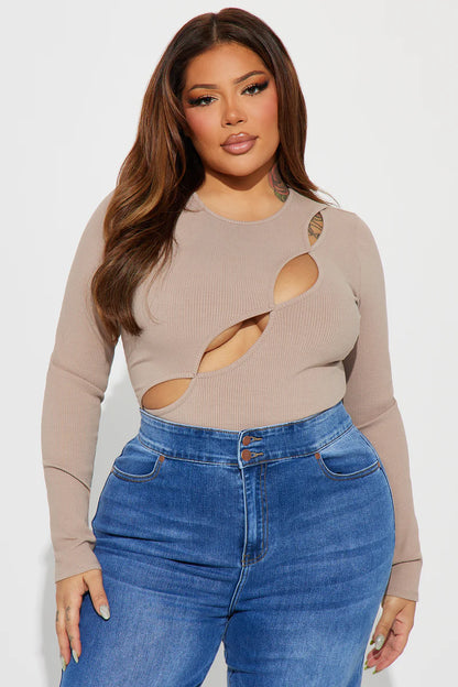 KIM LONG SLEEVE CUT OUT BODYSUIT
