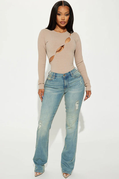 KIM LONG SLEEVE CUT OUT BODYSUIT